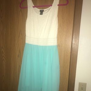 Teal&white dress